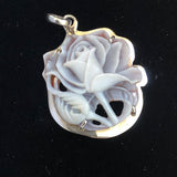 This is one of our favorite flower designs... love this handcrafted shell cameo rose. It’s a pendant set in 950 silver, has the Wounaan artist’s signature on the back along with our hallmark so there is no mistaking the origin... this is from Rainforest Design® in Panama, as are all of our cameos. Registry number #2444, 24mm. Sold with a Certificate of Authenticity. Eco-friendly, Fair tarde.  